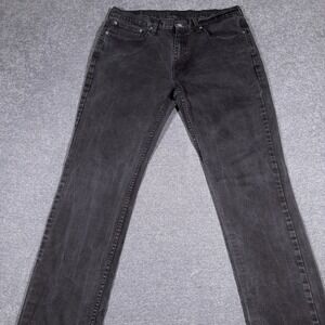 Levi's Jeans Mens 36x33 Black 514 Straight Stretch Denim Mid Rise Medium Wash